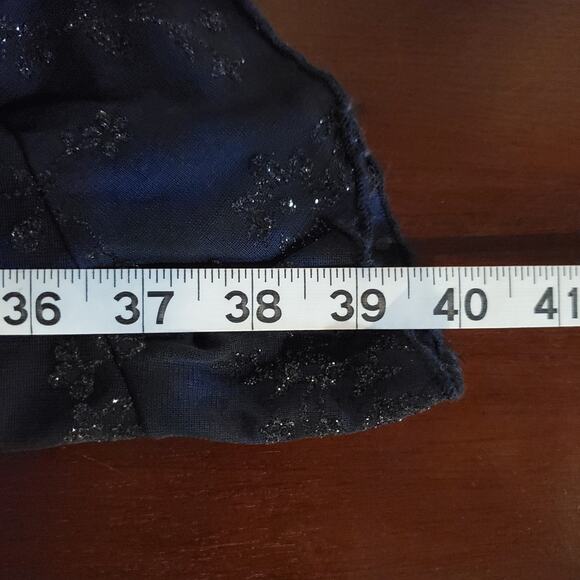 Vtg City Triangles 90s Floral Sparkle Asymmetrical Ruffle Dress Size M w/Scarf - Picture 15 of 16